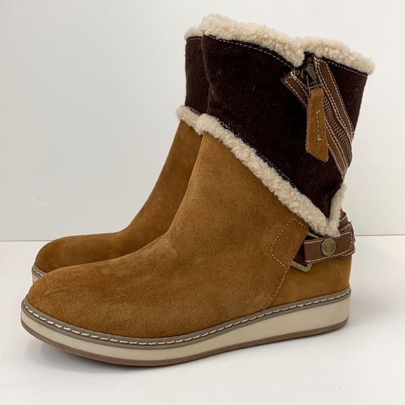 🆕White Mountain Caramel Fur Suede Leather Boots - Picture 5 of 15